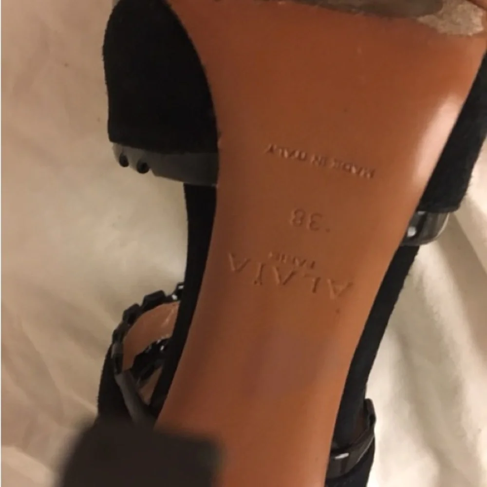 Azzedine Alaia black suede & patent leather heels size 38 - Picture 11 of 13